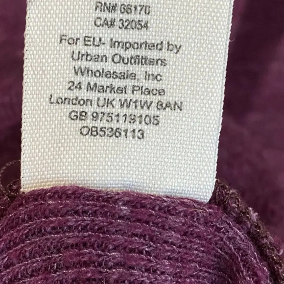 FREE PEOPLE Juicy Split Back Turtleneck Thermal Sweater Plum Medium Autumn Fall - Picture 6 of 8